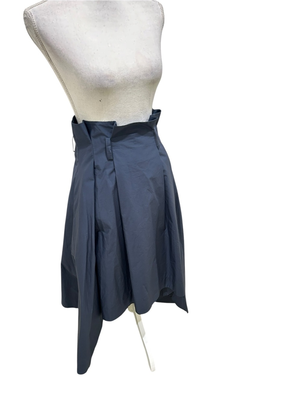 NWT COS Slate Blue handkerchief Asymmetrical hem high Waist poplin Skirt size 6 - Picture 3 of 9